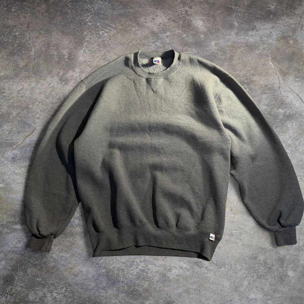 Russell Athletic Crewneck Sweatshirt Mens Large Tall Gray V-Stitch Made in USA
